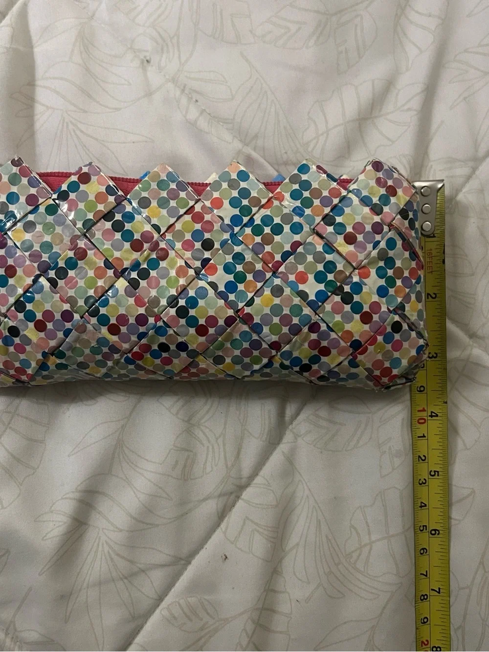 Vintage Egoist Candy Wrapper with Polka Dot Woven Clutch